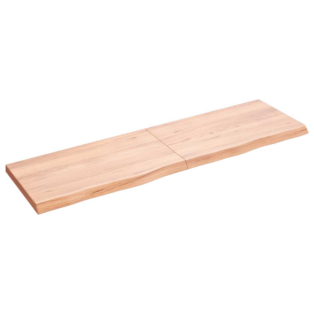 E-shop vidaXL Nástenná polica bledohnedá 140x40x(2-4) cm ošetrený masívny dub