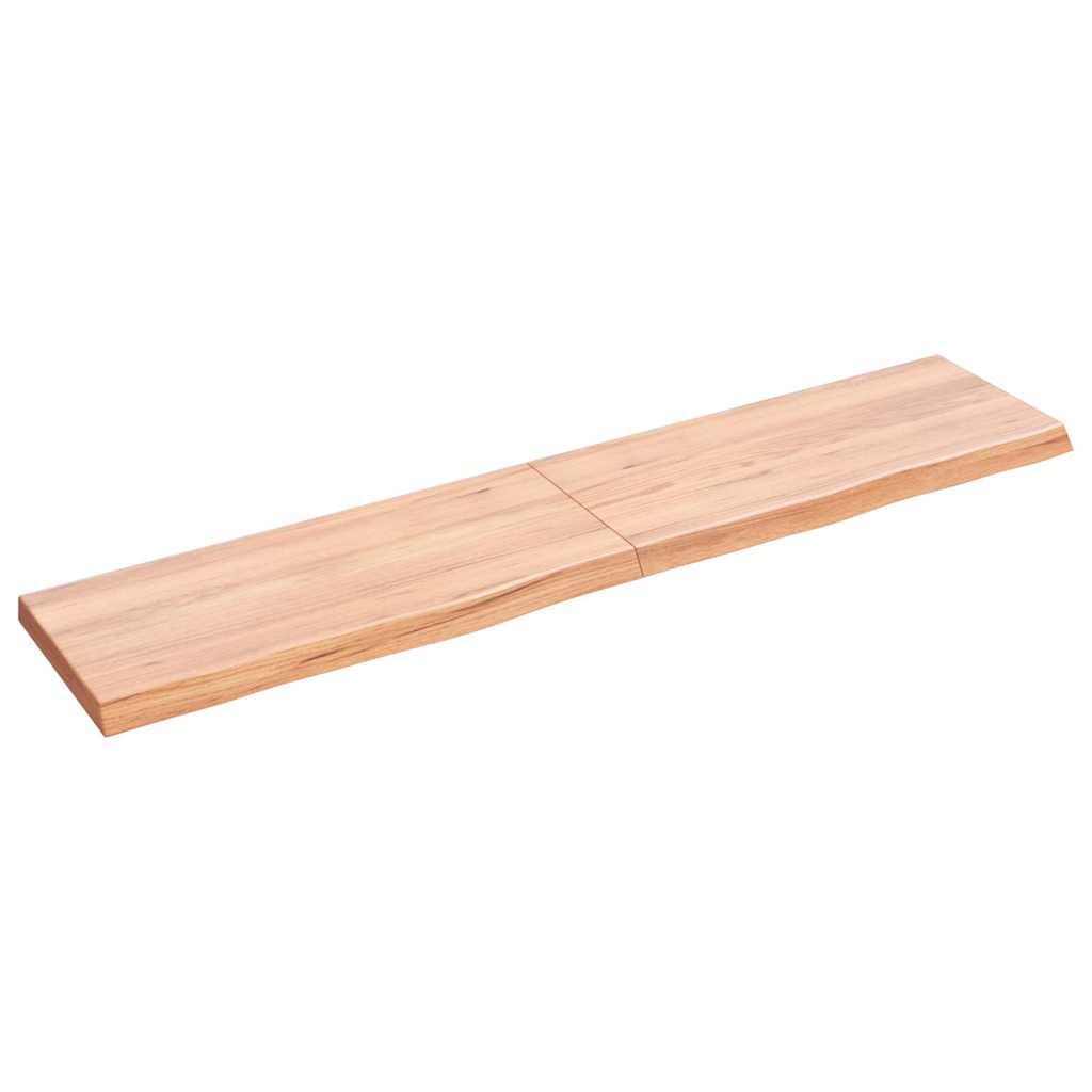 E-shop vidaXL Nástenná polica bledohnedá 140x30x(2-4) cm ošetrený masívny dub