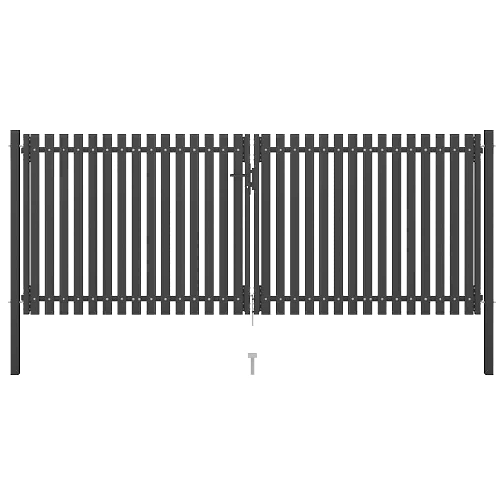 E-shop vidaXL Záhradná brána k plotu z ocele 400x125 cm antracitová