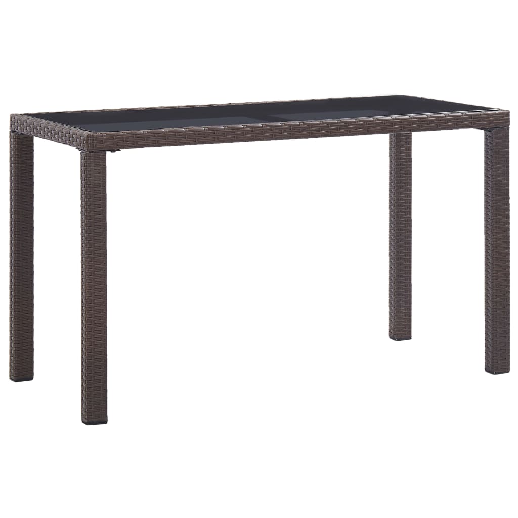 E-shop vidaXL Záhradný stôl hnedý 123x60x74 cm polyratanový