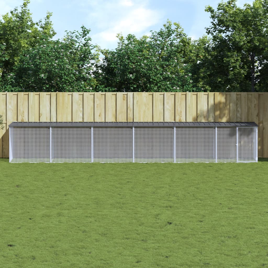 E-shop vidaXL Klietka pre kurčatá strecha antracitová 603x98x90 cm poz. oceľ
