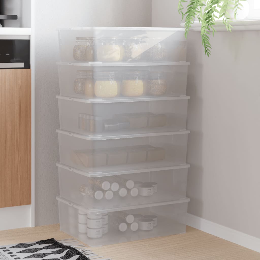 E-shop vidaXL Plastové úložné boxy 6 ks 25 l stohovateľné