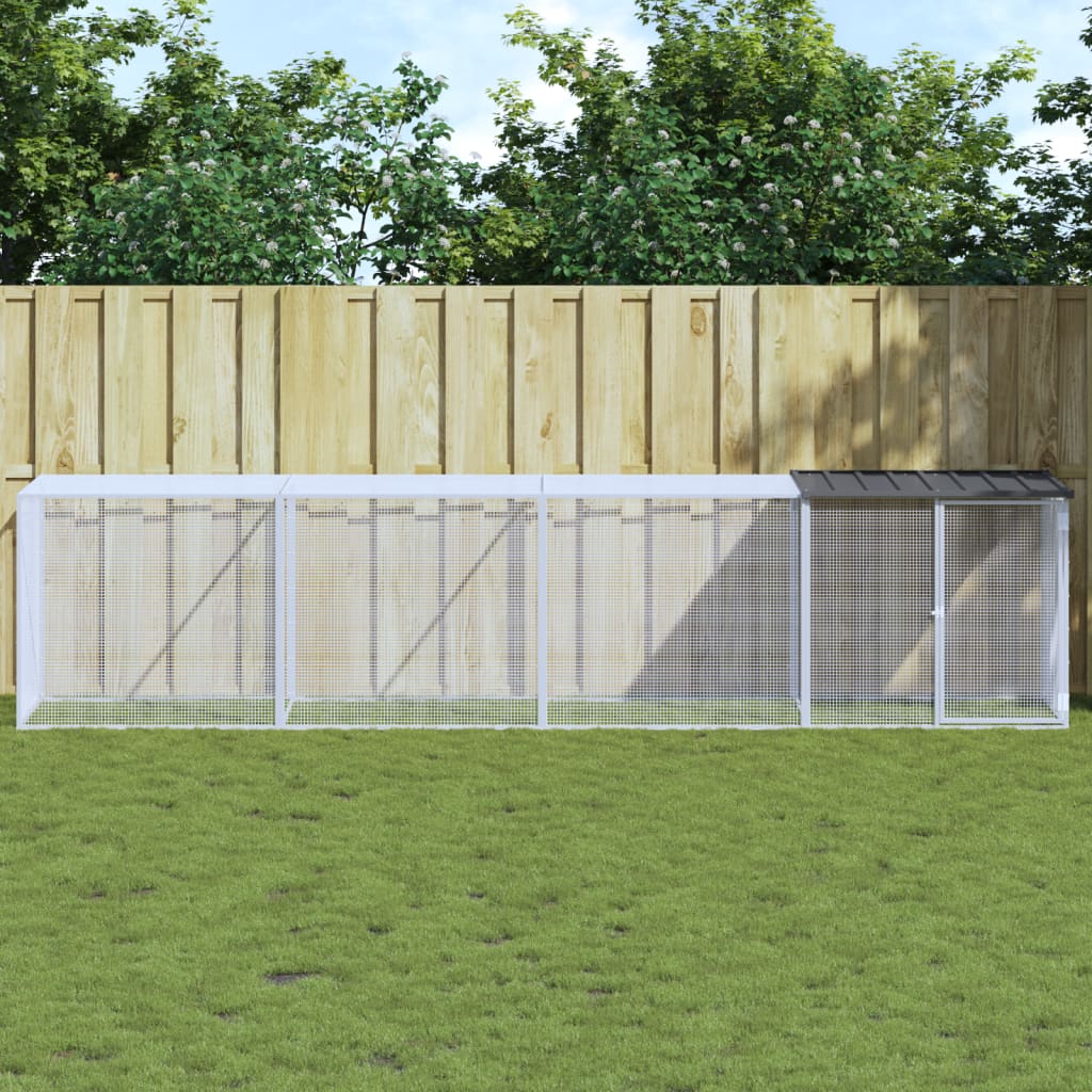 E-shop vidaXL Klietka pre kurčatá strecha antracitová 403x98x90 cm poz. oceľ