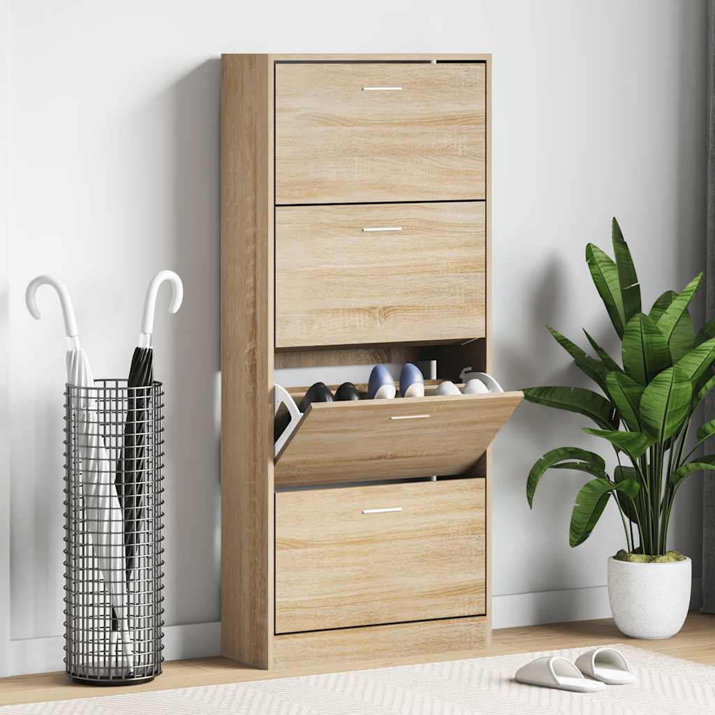 E-shop vidaXL Botník dub sonoma 63x24x147 cm spracované drevo