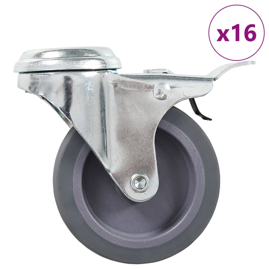 E-shop vidaXL Otočné kolieska s otvorom na skrutku 16 ks, 75 mm