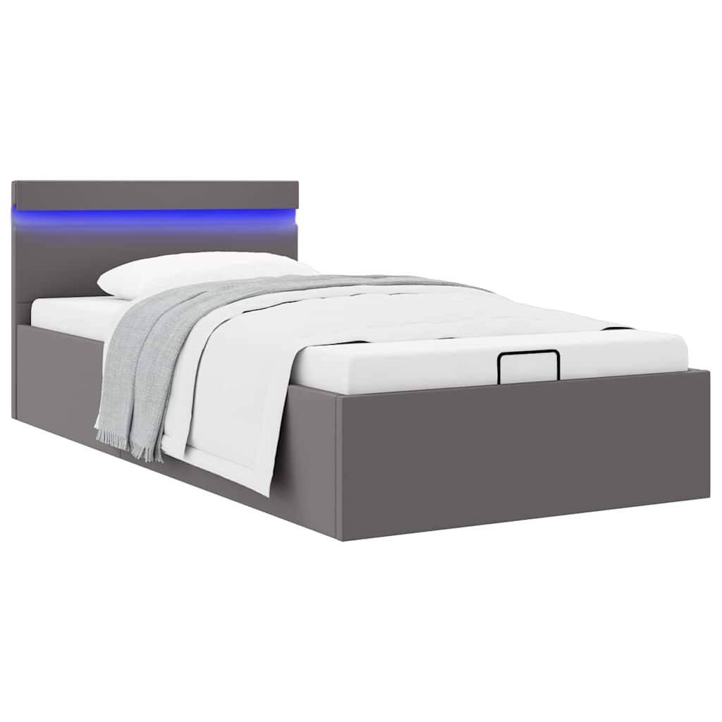 E-shop vidaXL Hydraulický posteľný rám+úložný priestor, LED, 100x200 cm