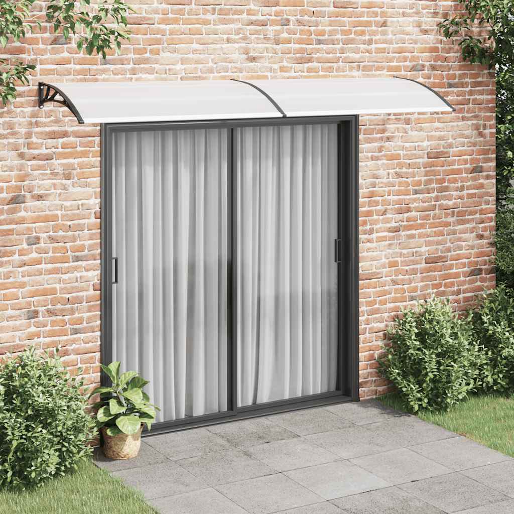E-shop vidaXL Vchodová strieška, čierna a priehľadná 300x75 cm, PC