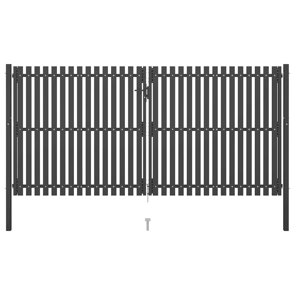 E-shop vidaXL Záhradná brána k plotu z ocele 400x175 cm antracitová