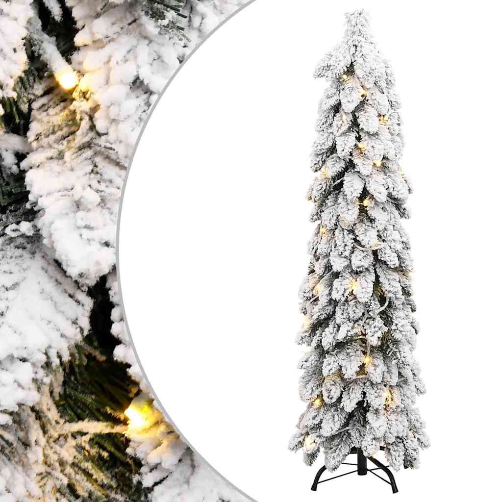 E-shop vidaXL Osvetlený umelý vianočný stromček s 80 LED, zasnežený 150 cm