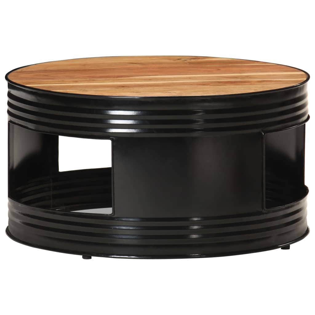 E-shop vidaXL Konferenčný stolík, čierny 68x68x36 cm, akáciový masív