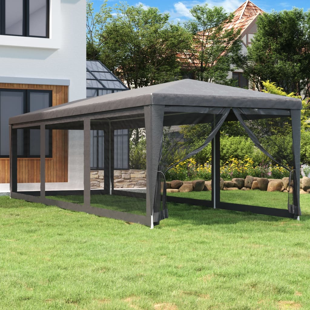 E-shop vidaXL Párty stan s 8 sieťkovanými bočnými stenami antracit 3x9 m HDPE