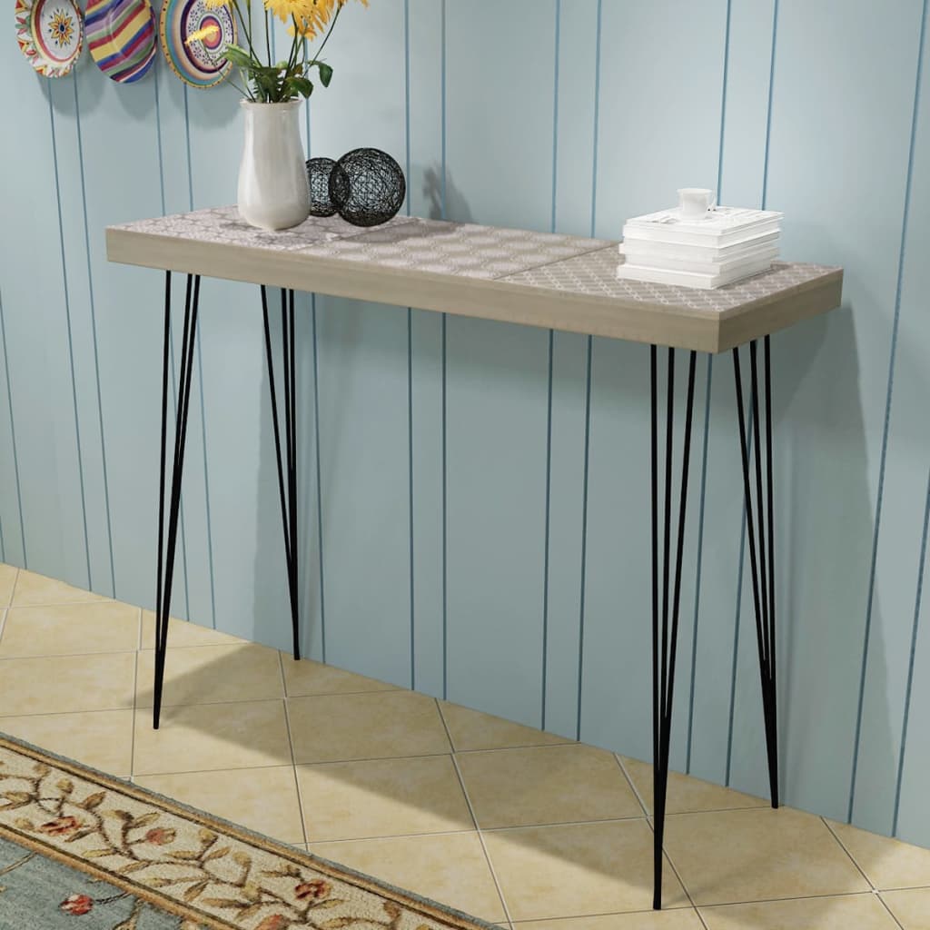 E-shop vidaXL Prístavný stolík, 90x30x71,5 cm, šedý