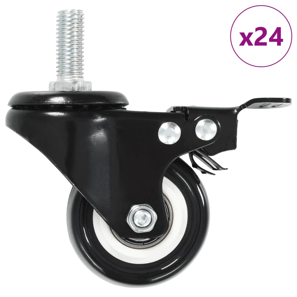 E-shop vidaXL Otočné kolieska s brzdou 24 ks, 50 mm