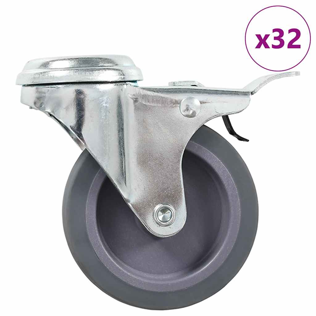 E-shop vidaXL Otočné kolieska s otvorom na skrutku 32 ks, 75 mm