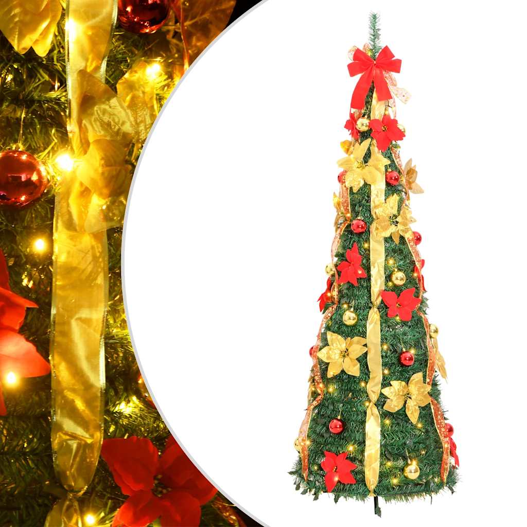E-shop vidaXL Umelý vianočný stromček vyskakovací 100 LED zelený 150 cm