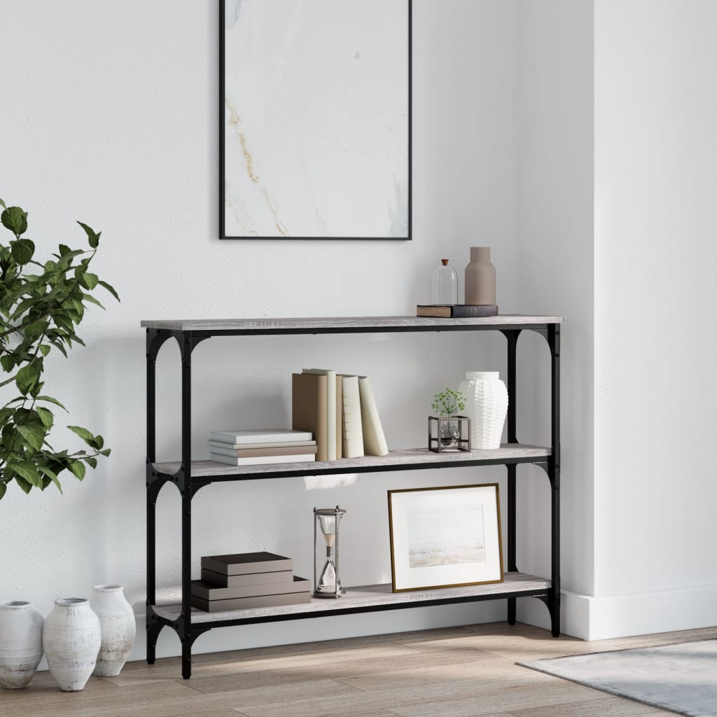 E-shop vidaXL Konzolový stolík sivý sonoma 100x22,5x75 cm kompozitné drevo