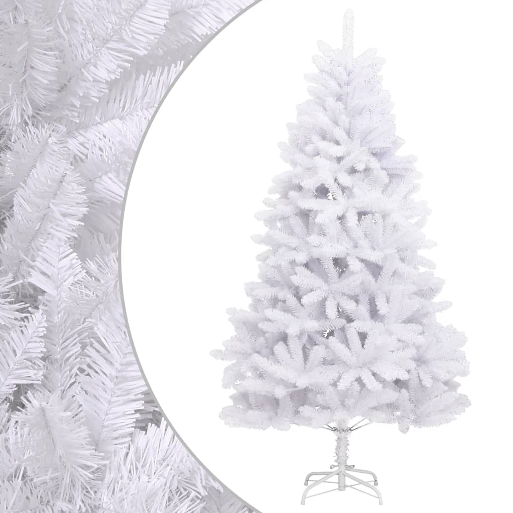 E-shop vidaXL Umelý výklopný vianočný stromček so stojanom biely 210 cm