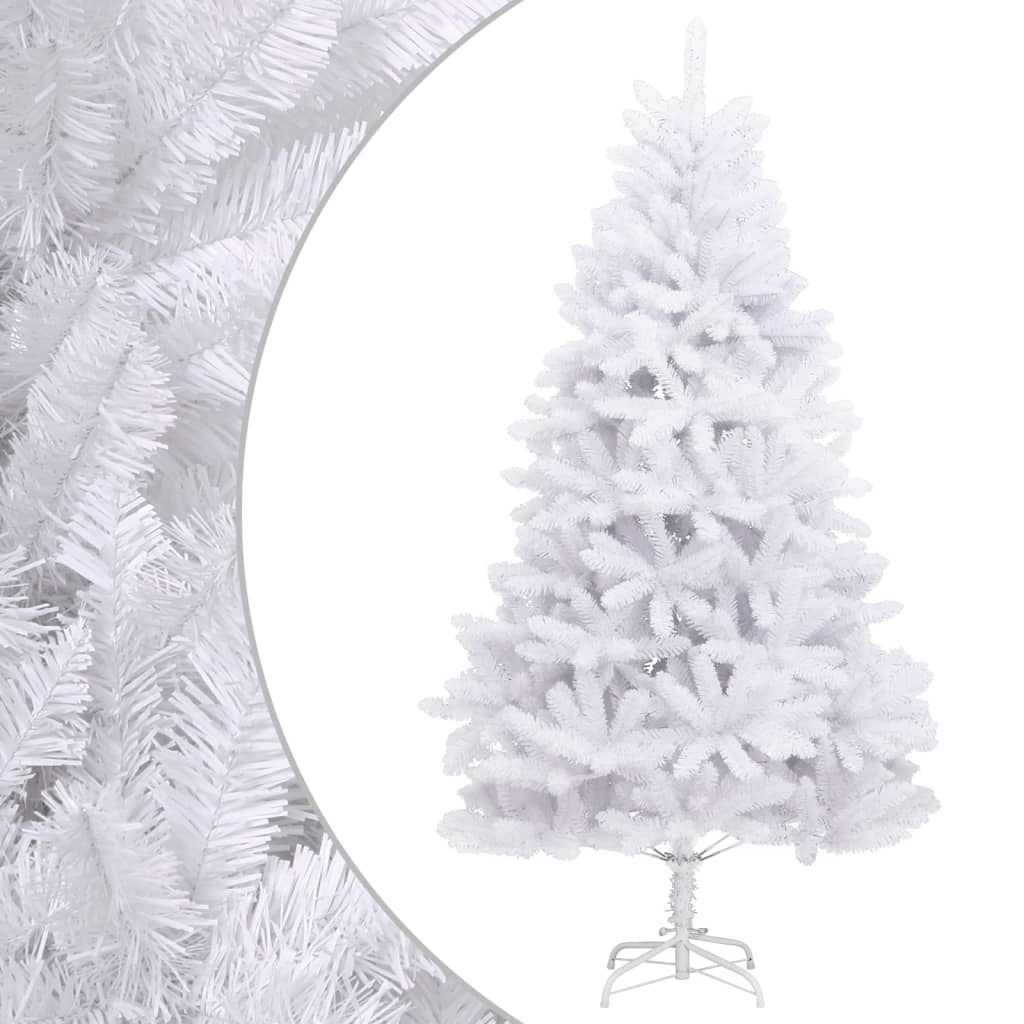 E-shop vidaXL Umelý výklopný vianočný stromček so stojanom biely 180 cm