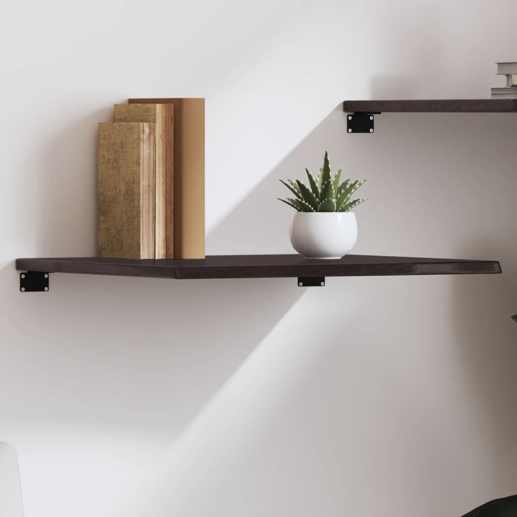 E-shop vidaXL Nástenná polica tmavohnedá 60x50x2 cm ošetrený dubový masív