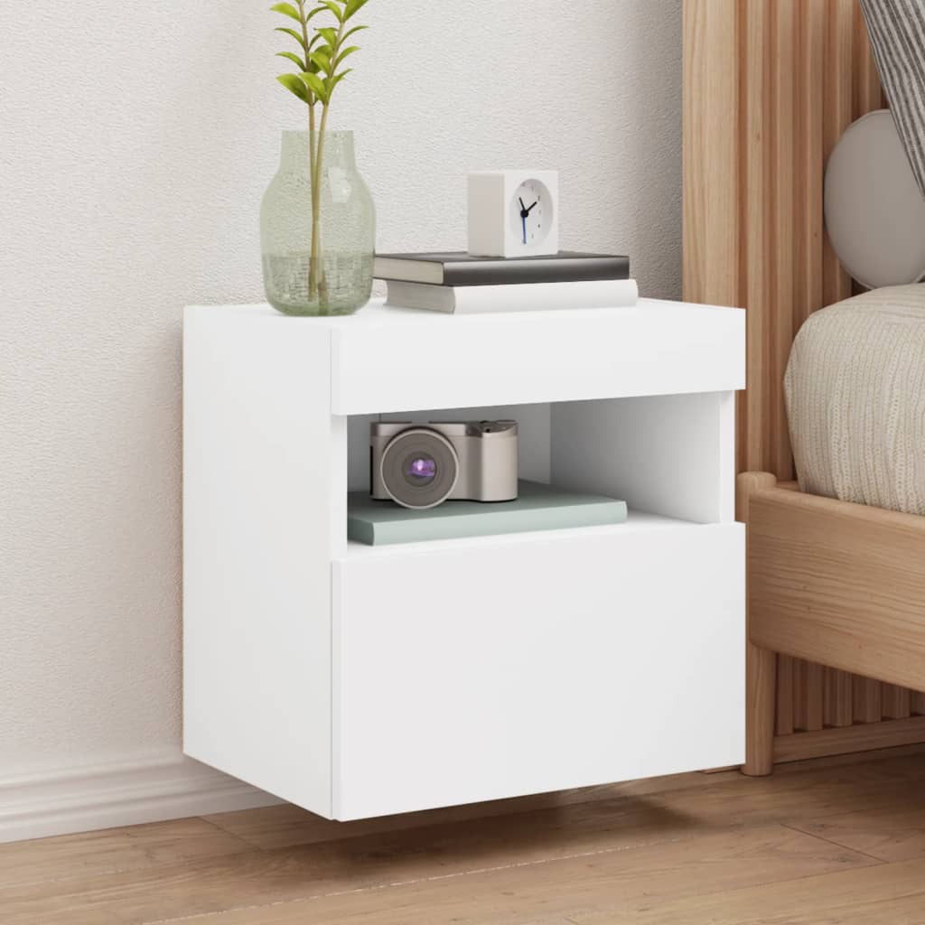 E-shop vidaXL TV nástenné skrinky s LED svetlami 2 ks biele 40x30x40 cm