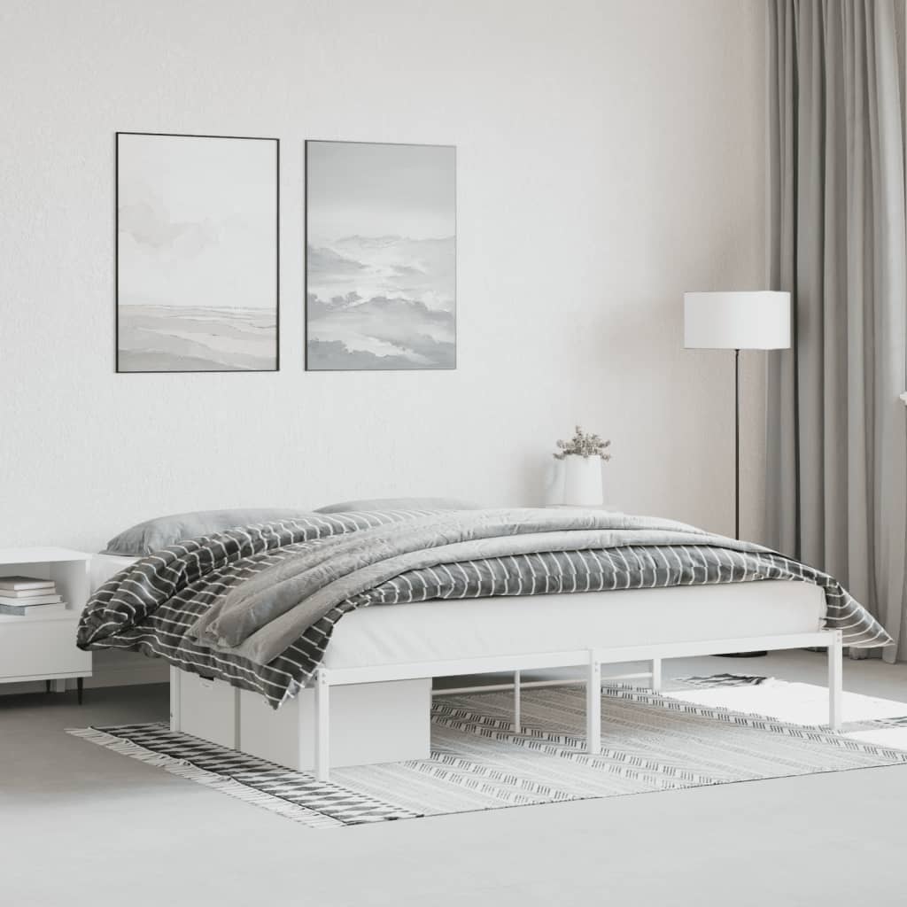 E-shop vidaXL Posteľný rám biely kovový 180x200 cm