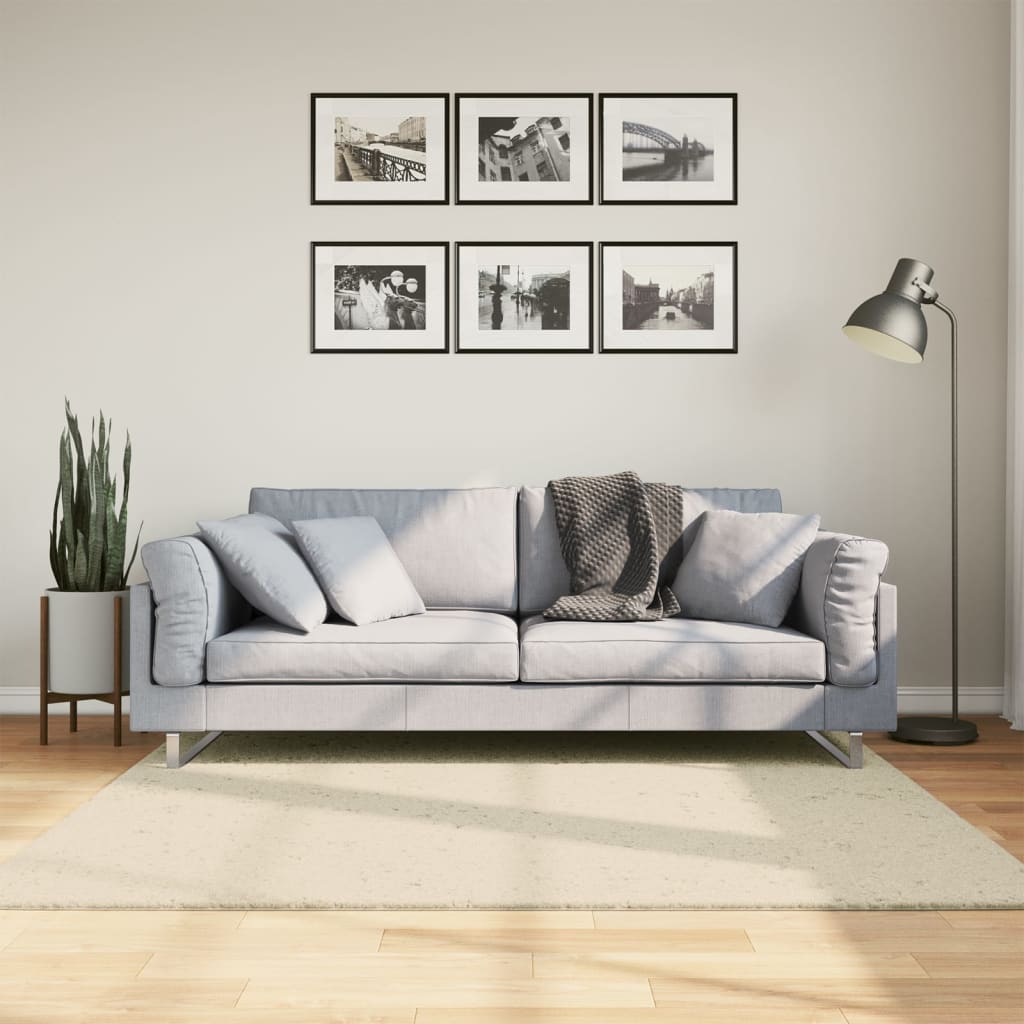 E-shop vidaXL Koberec HUARTE s krátkym vlakom umývateľný krémový 160x160 cm