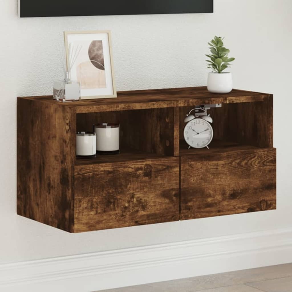 E-shop vidaXL TV nástenná skrinka dymový dub 60x30x30 cm kompozitné drevo