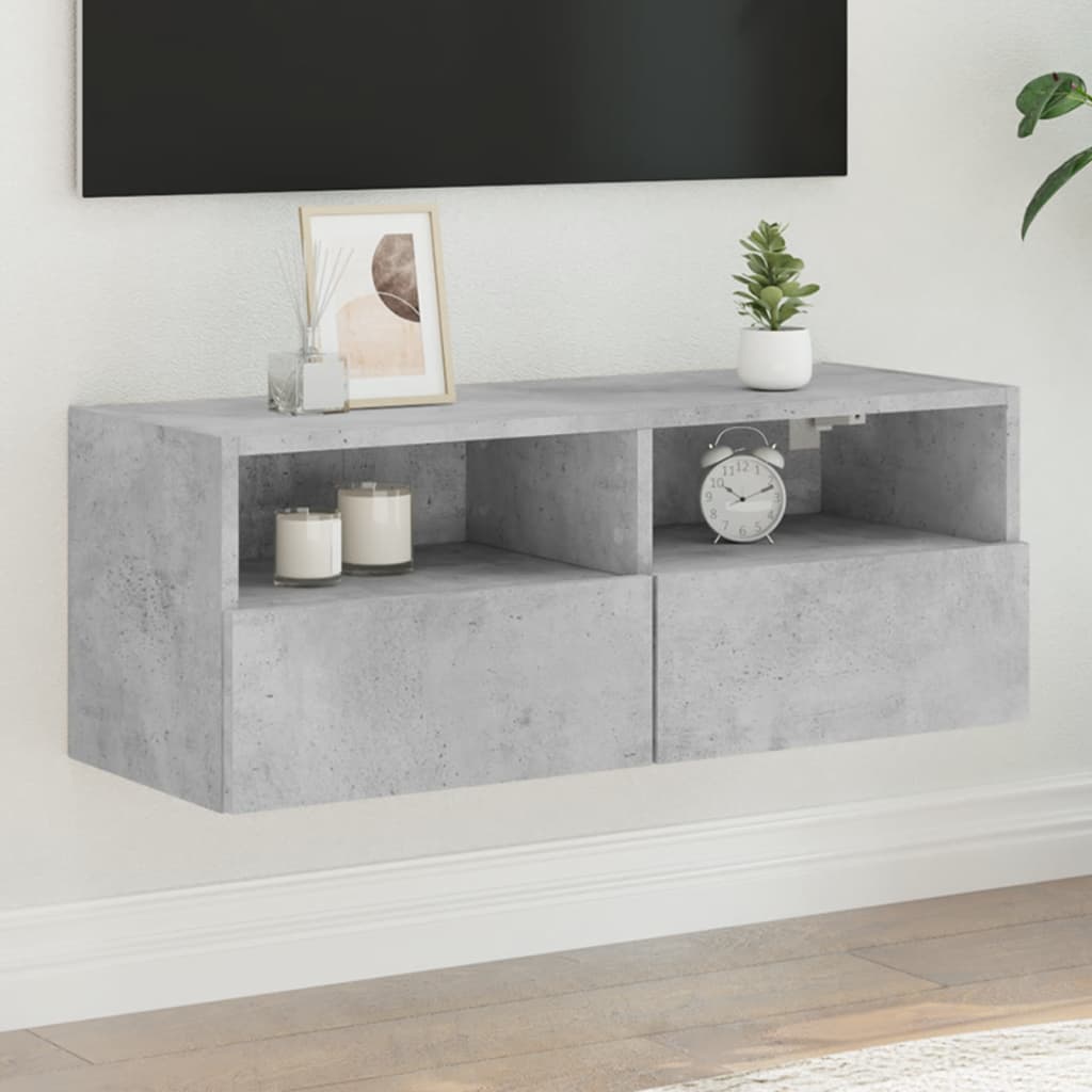 E-shop vidaXL TV nástenná skrinka betónovo sivá 80x30x30 cm kompozitné drevo