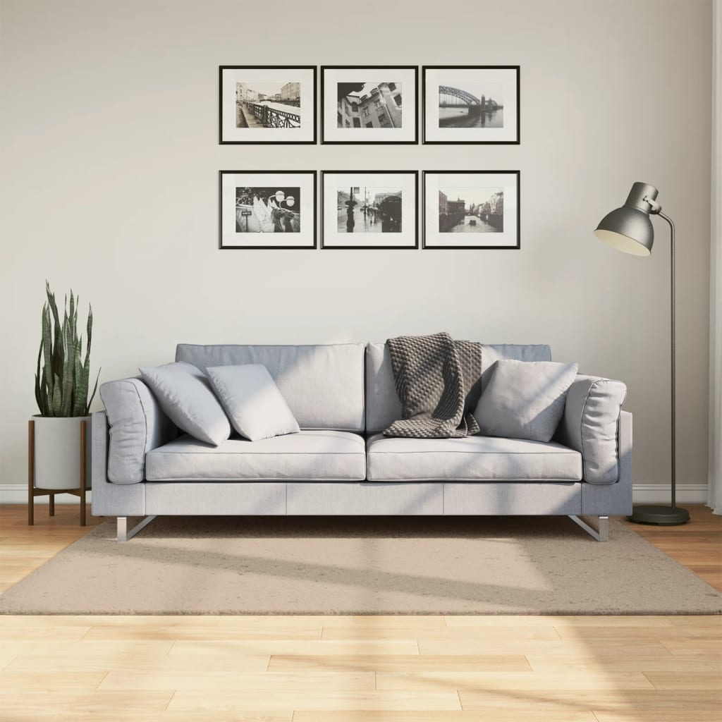 E-shop vidaXL Koberec HUARTE s krátkym vlakom umývateľný pieskový 120x170 cm