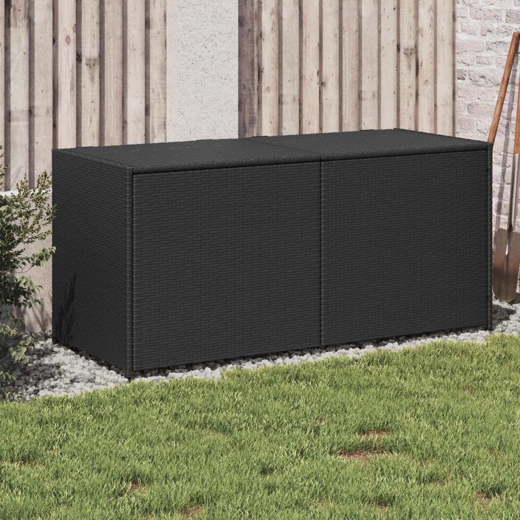 E-shop vidaXL Záhradný úložný box čierny 283 l polyratan