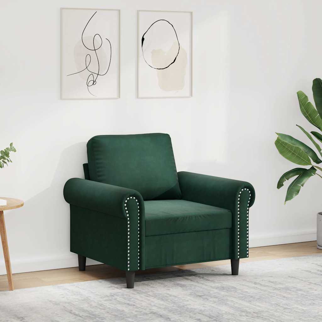 E-shop vidaXL Kreslo zelené 60 cm zamat