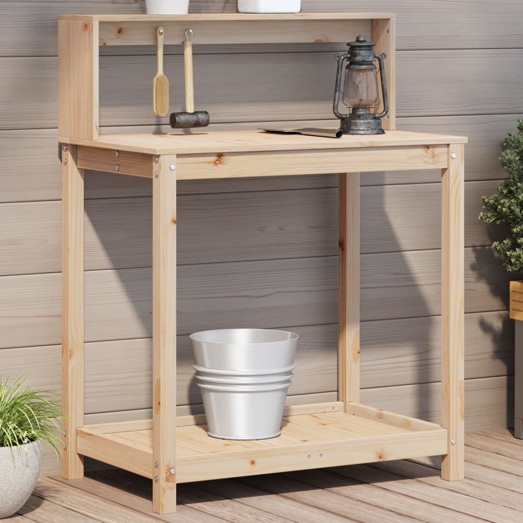 E-shop vidaXL Stôl na presádzanie s policami 82,5x50x109,5cm masívna borovica
