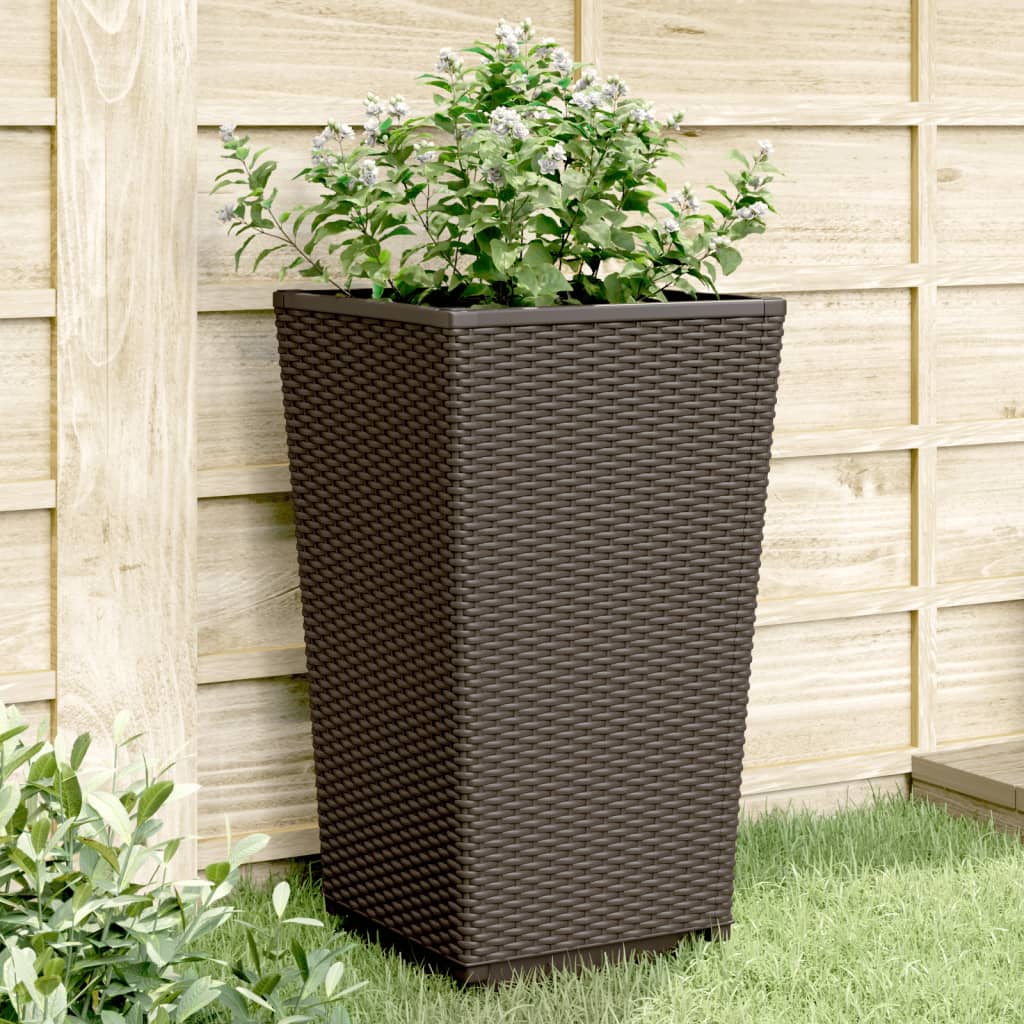 E-shop vidaXL Záhradné kvetináče 2 ks, hnedé 32,5x32,5x57 cm, PP