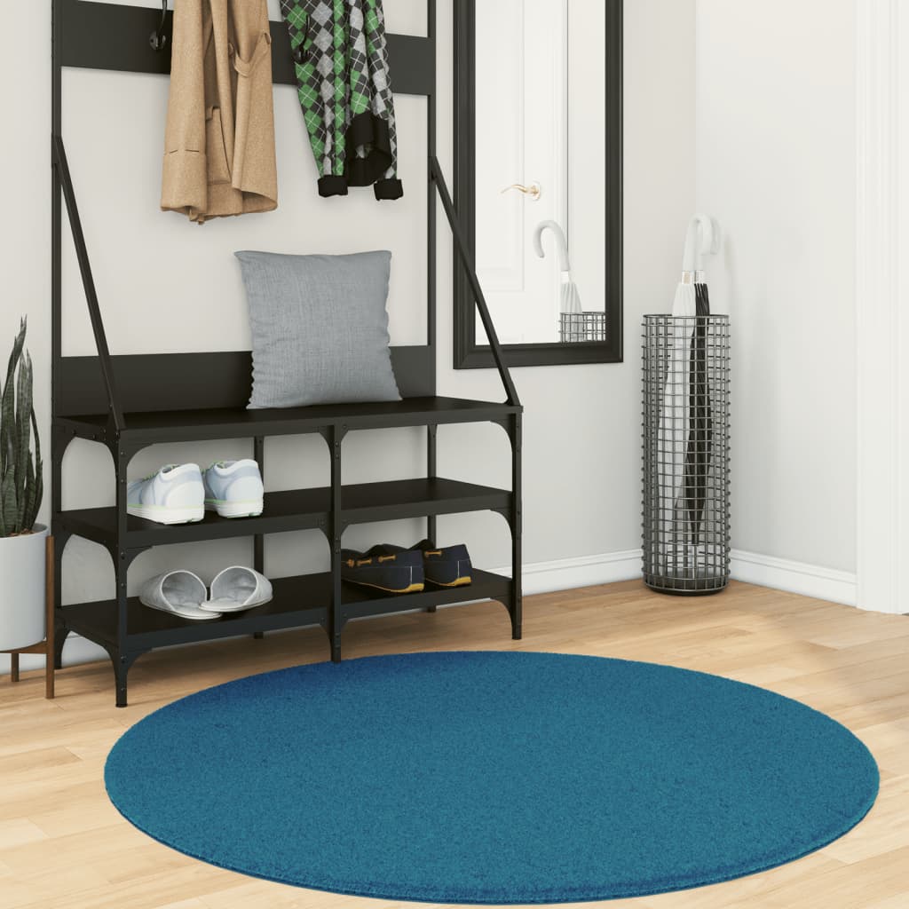 E-shop vidaXL Koberec OVIEDO krátky vlas tyrkysový Ø 120 cm