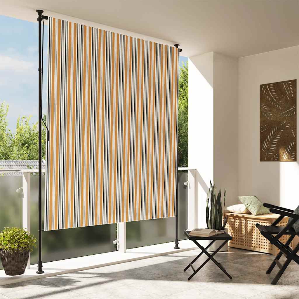 E-shop vidaXL Vonkajšia roleta žlto-biela 200x270 cm látka a oceľ
