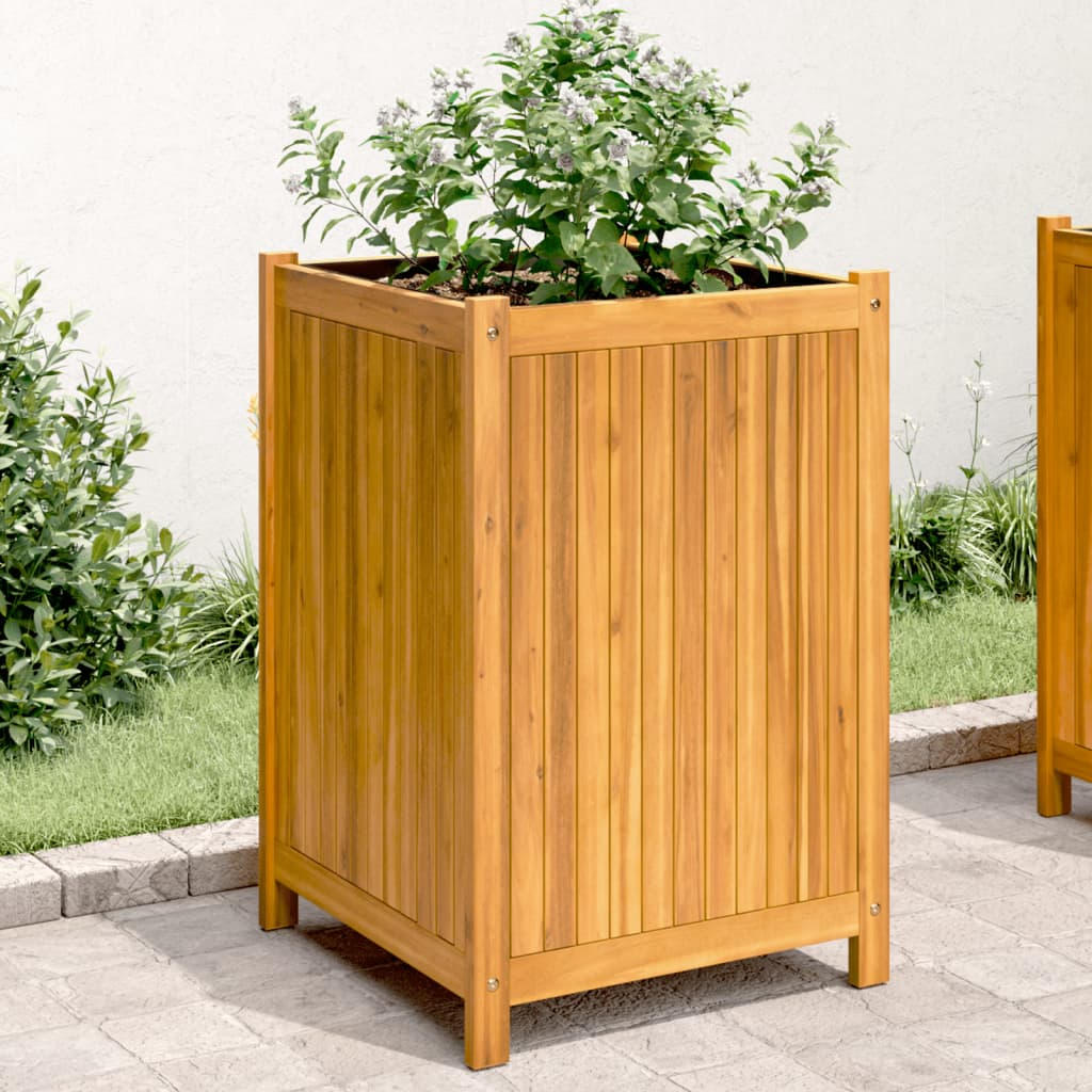 E-shop vidaXL Záhradný kvetináč s vložkou 50x50x75 cm, akáciový masív