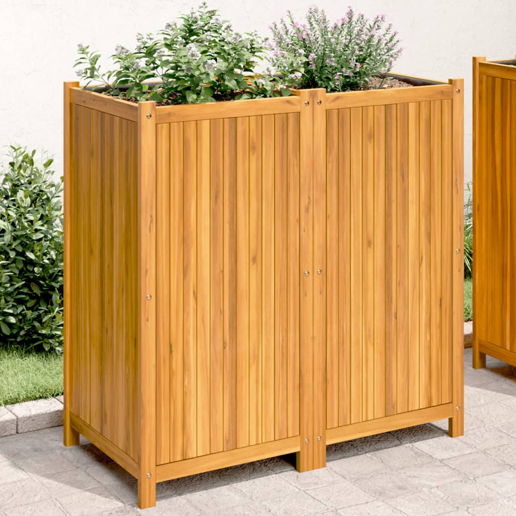 E-shop vidaXL Záhradný kvetináč s vložkou 100x50x100 cm, akáciový masív