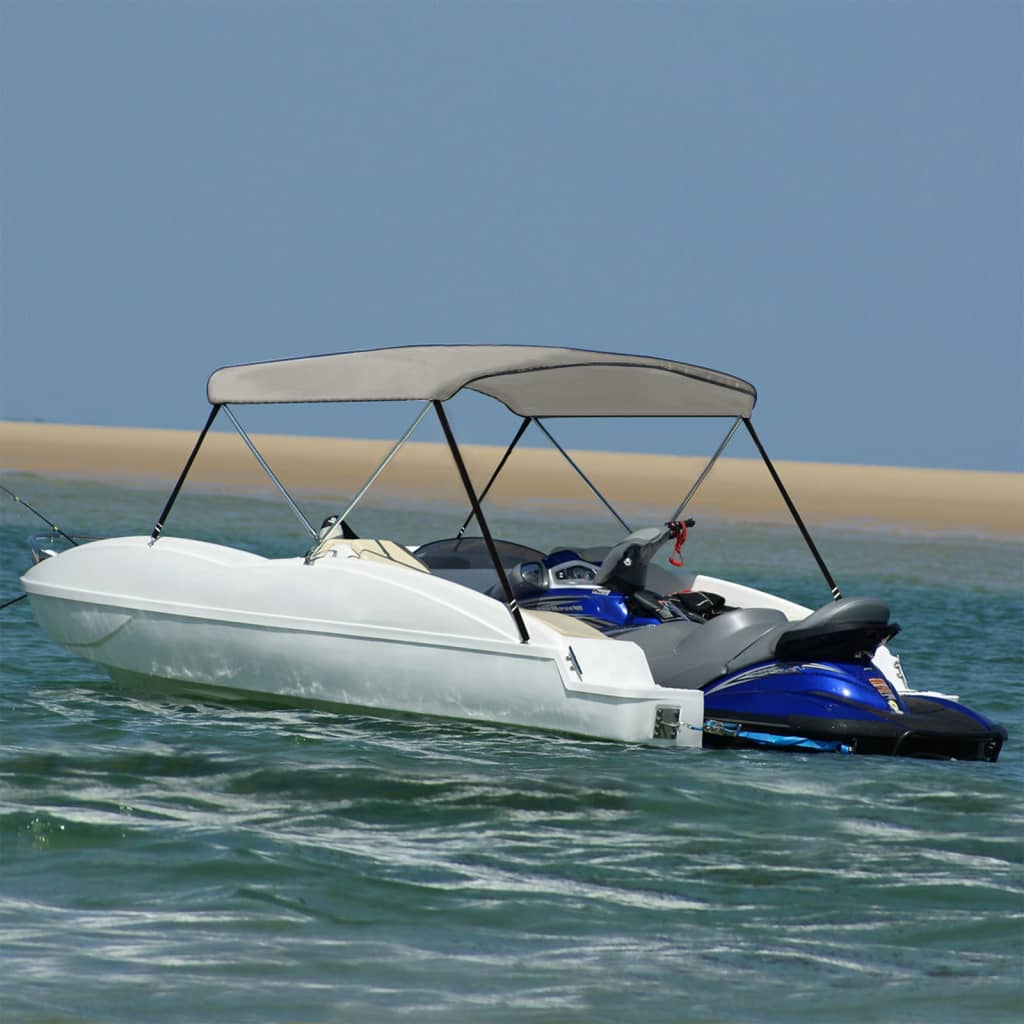 E-shop vidaXL 2-krídlová bimini strieška sivá 180x130x110 cm