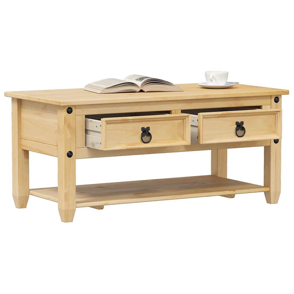 E-shop vidaXL Konferenčný stolík zásuvkový Corona 100x48x45 cm borovic. masív