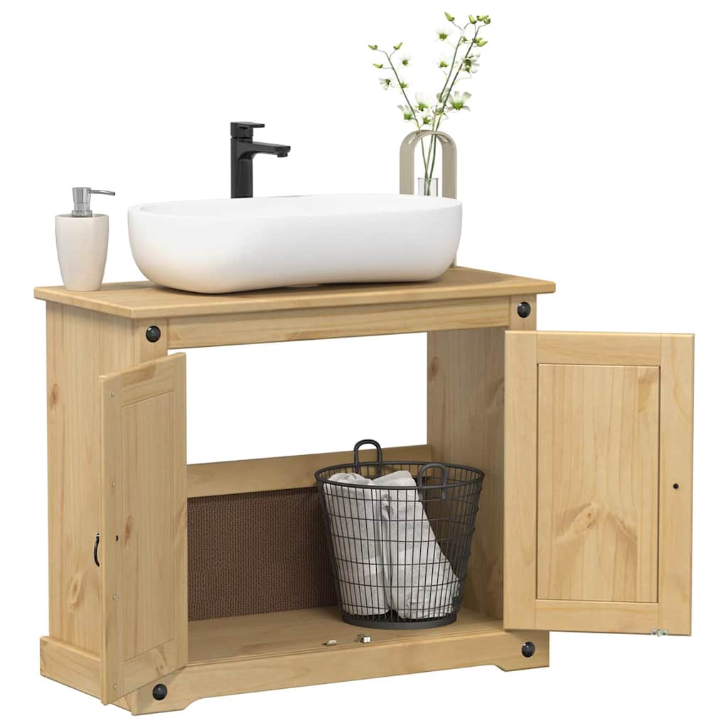 E-shop vidaXL Kúpeľňová umývadlová skrinka Corona 73x33x60cm borovicový masív