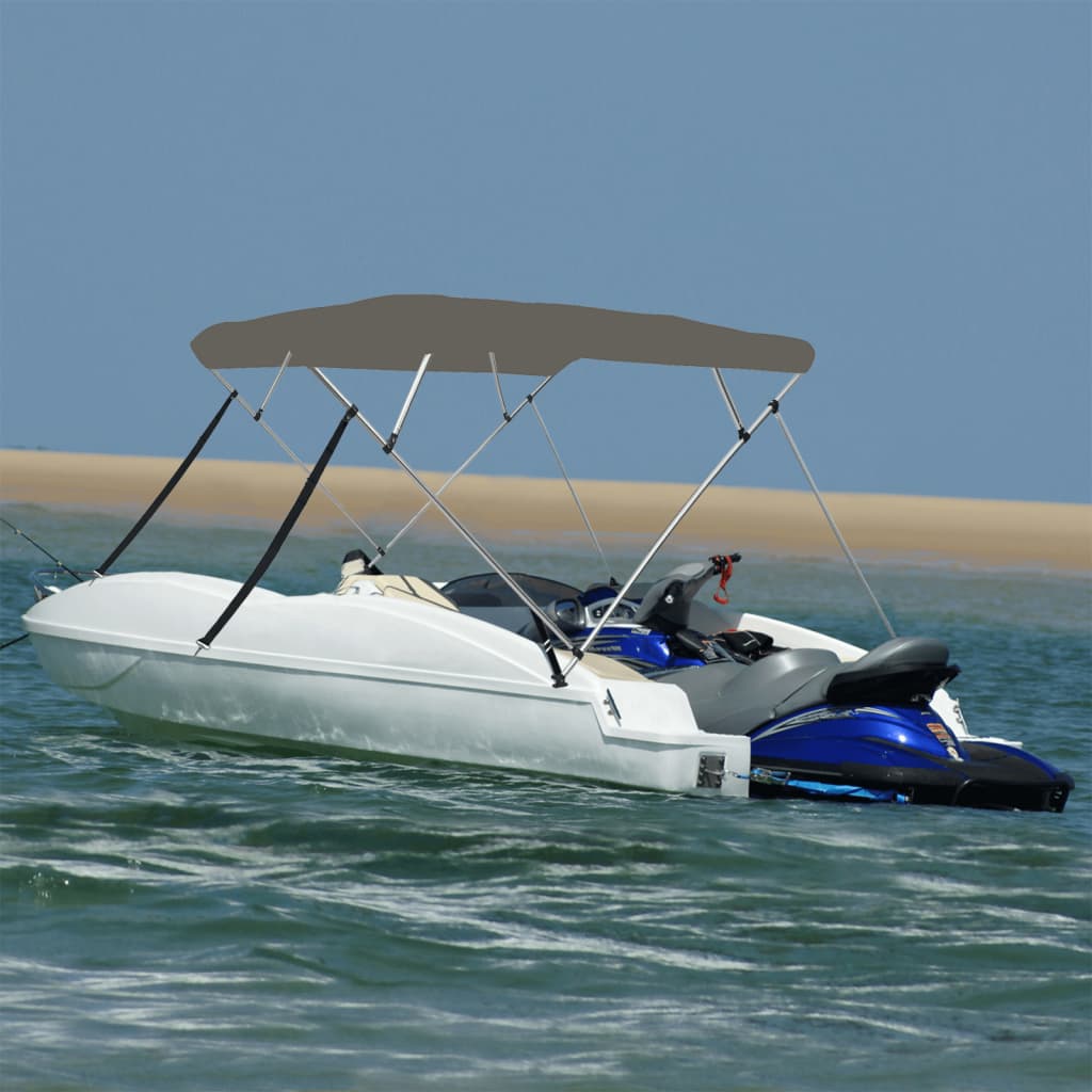 E-shop vidaXL 4-krídlová bimini strieška sivá 243x180x137 cm
