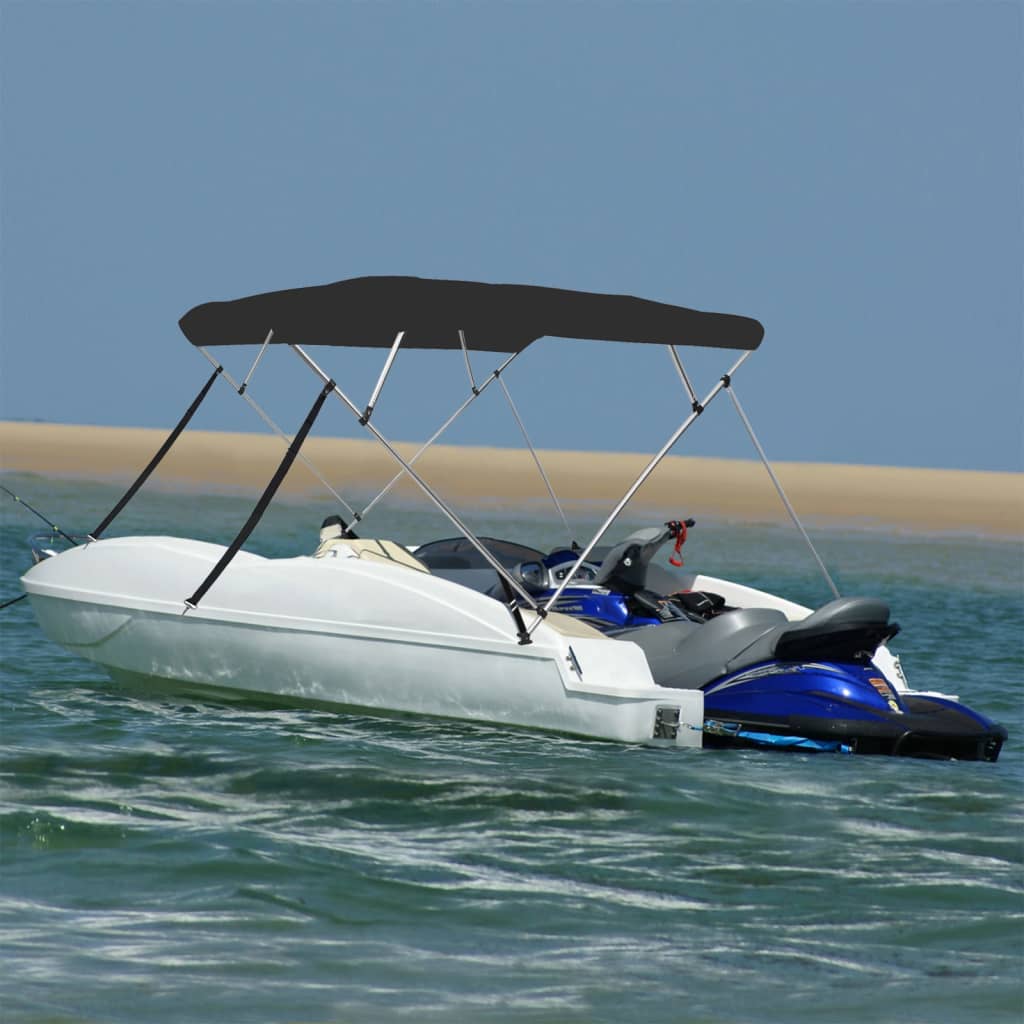 E-shop vidaXL 4-krídlová bimini strieška čierna 243x196x137 cm