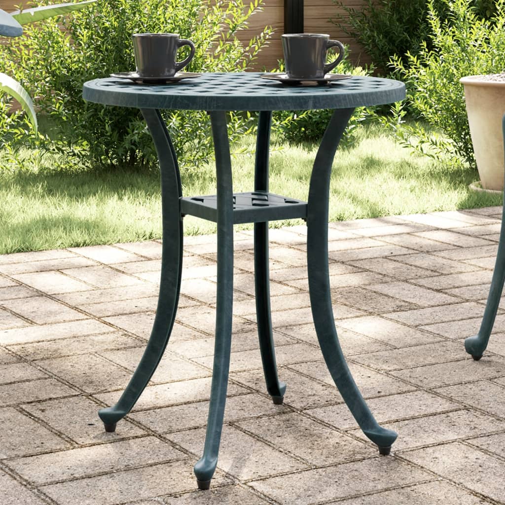 E-shop vidaXL Záhradný stôl zelený Ø48x53 cm liaty hliník