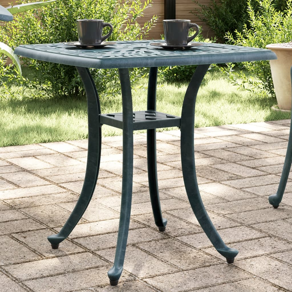 E-shop vidaXL Záhradný stôl zelený 53x53x53 cm liaty hliník