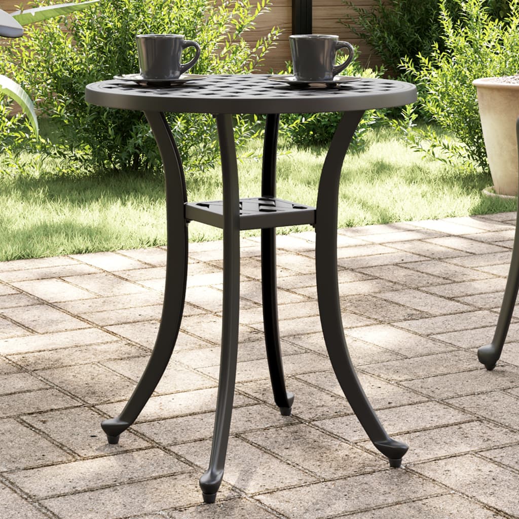 E-shop vidaXL Záhradný stôl čierny Ø48x53 cm liaty hliník