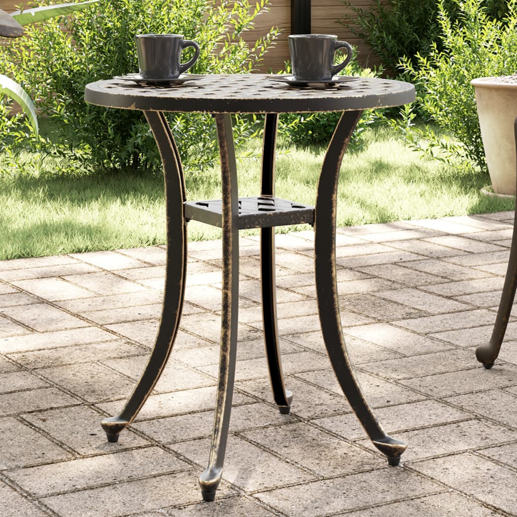 E-shop vidaXL Záhradný stôl bronzový Ø48x53 cm liaty hliník
