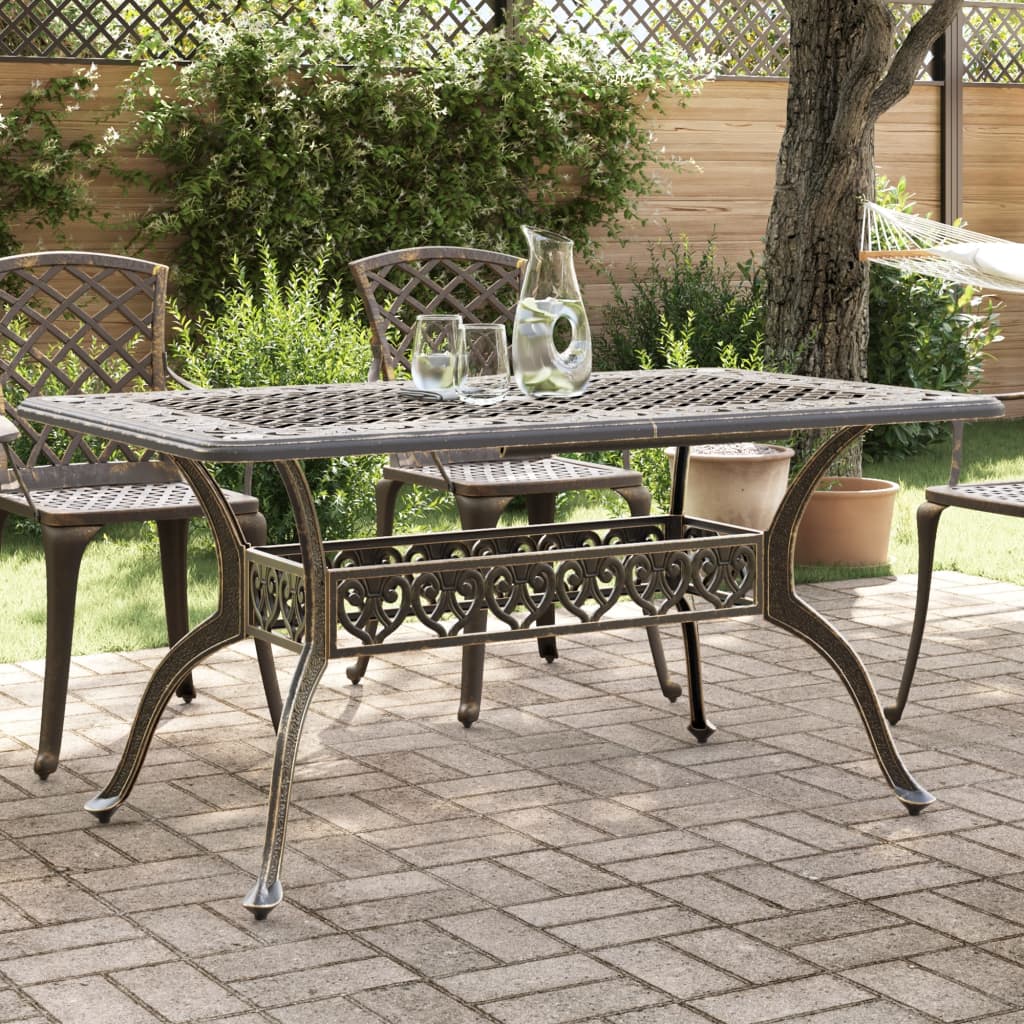 E-shop vidaXL Záhradný stôl bronzový 150x90x72 cm liaty hliník