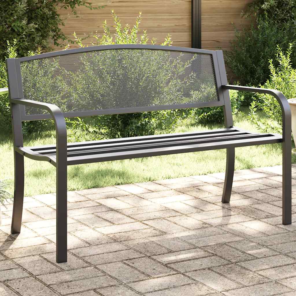 E-shop vidaXL Záhradná lavica 119 cm čierna oceľ