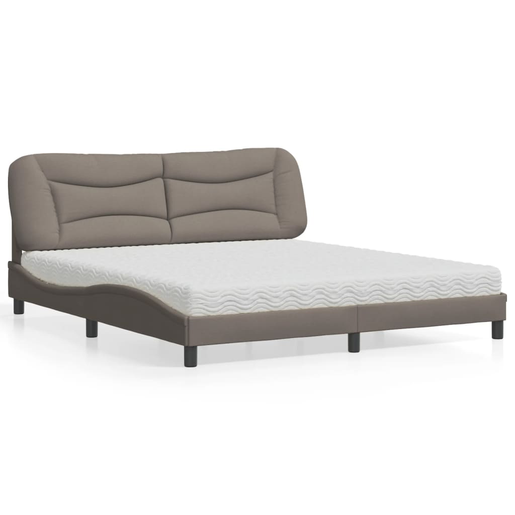 E-shop vidaXL Posteľ s matracom Hvar sivohnedá 180x200 cm látka
