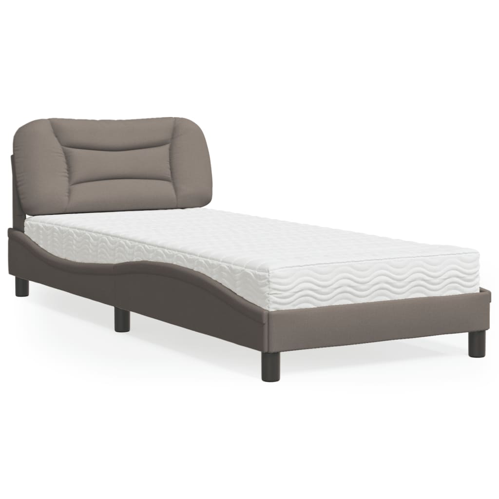 E-shop vidaXL Posteľ s matracom Hvar sivohnedá 90x190 cm látka